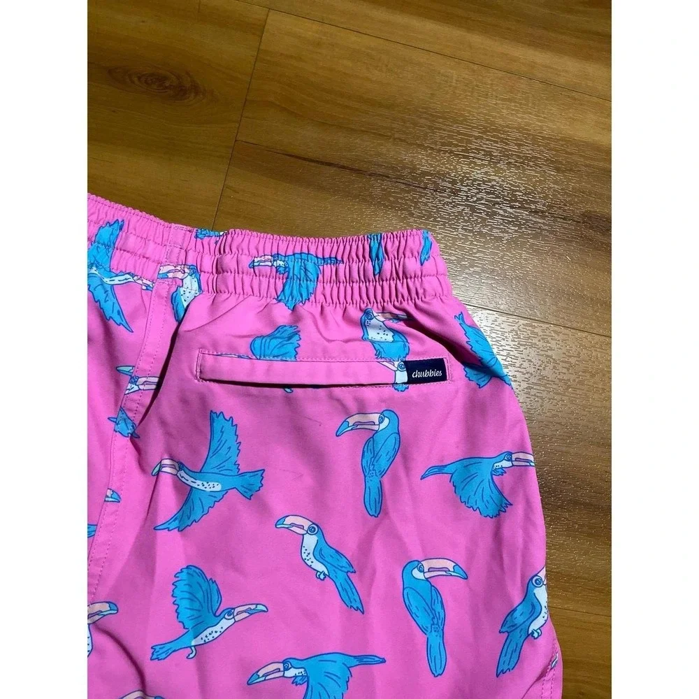 Mens Chubbies Toucan Bird Swim Beach Drawstring Shorts